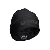 13FA Sheriff Utility Beanie - USA Patriotic Gear - Poly-Spandex Blend for Stretch-Fit Comfort - Unisex Hi-Vis Winter Hat (US, Alpha, One Size, Standard, Black & Black)