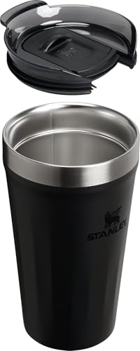 Image of STANLEY Everyday Tumbler 16 oz | Press Fit Drink Through Lid | Beverage, Coffee, and Cocktail Cup | Insulated Stainless Steel Wine Glass | BPA-Free | Black 2.0