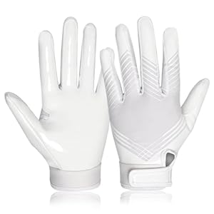 RIGWARL Football Gloves Men, Youth & Adult Football Gloves, Performance Enhancer Receiver Gloves with Super Tacky Grip for Ultimate Experience, Adult & Youth Sizes