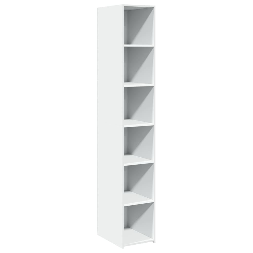 Highboard mit Holzwerkstoff, Zeitloses Design, Stauraum Schrank mit Türen und Regalen, Wohnzimmer Möbel, Weiß, 30 x 41 x 185 cm