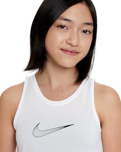 NIKE Camiseta feminina G Nk Df One Tank Gx, Branco/preto, E