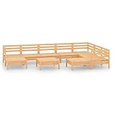 vidaXL Set Salotto da Giardino 10 pz in Legno Massello di Pino