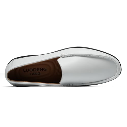Image of Men's Loafers Casual Leather Slip-On Oxfords Driving Shoes Dress Soft Comfortable & Light-Weight Black