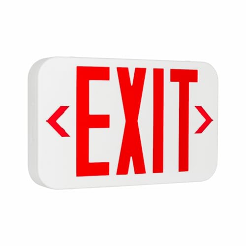 LIT-PaTH LED EXIT Sign, Emergency Exit Light with Back Up Batteries, Double Face - US Standard Red Letter Exit Lighting, UL 924 and CEC Qualified, 120-277 Voltage, 1-Pack