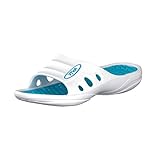 Brandsseller Chaussures Femme | Chaussures de Plage et Piscine | Chaussures pour la Douche | Chaussons| Sandales d'été | Intérieur et Extérieur | Blanc/Turquoise | 41 EU