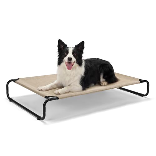 Veehoo Cooling Elevated Dog Bed, Outdoor Raised Dog Bed for Large Dogs