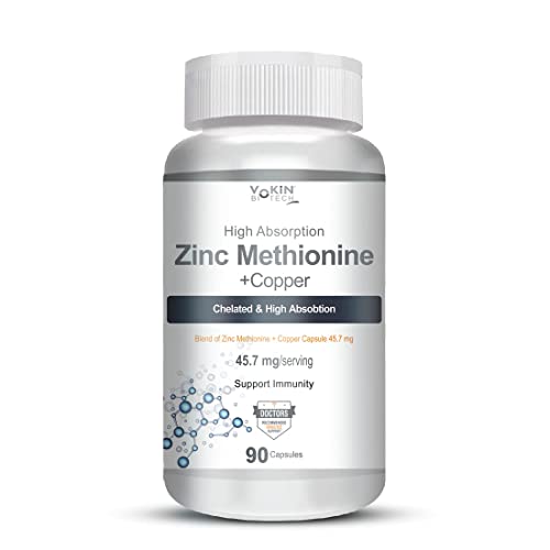 Vokin Biotech Zinc Methionine Plus Copper, Supports Immunity 90 Capsules Vokin Biotech Zinc Methionine Plus Copper, Supports Immunity 90 Capsules