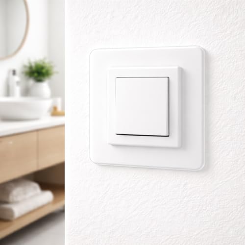 Tapetenschutz Dekorrahmen Wandschutz Tapetenschoner Lichtschalter Acryl Schalter (1-fach Rahmen, weiß)