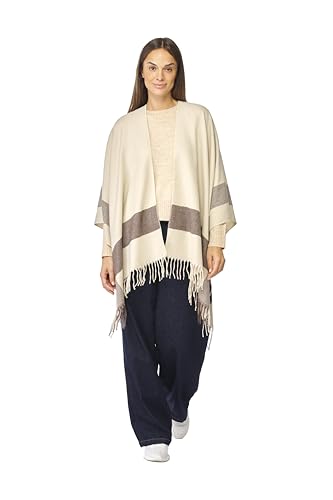 Image of Women's Shawl Wrap Poncho Ruana Cape Cardigan Sweater Open Front for Fall Winter Spring
