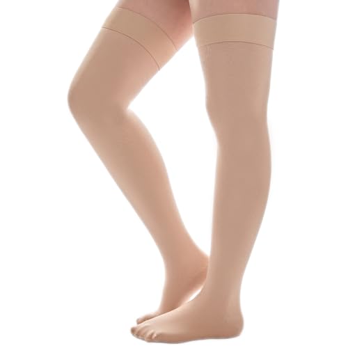 Image of Thigh High Compression Socks Women & Men, 20-30mmHg Thigh High Compression Stockings, Medical Compression Socks with Silicone Dot Band-Best for Varicose Veins, Swelling