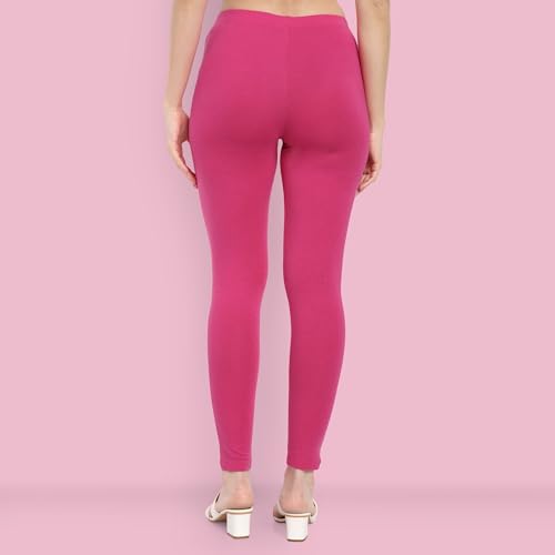 Image of ONE SKY Women Full Length Leggings | Cotton Modal Spandex Blend | High Waist Stretchable & Bio-Washed Fabric | Colour-Lock Technology | Comfortable Leggings for Women