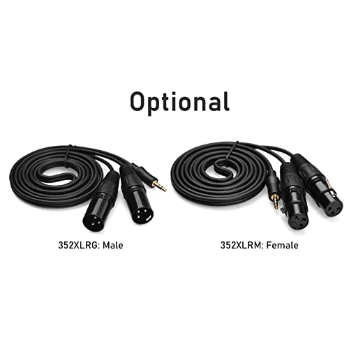Cable adaptador Stereo Jack 1/8'' a Dual XLR 1.5 m miniatura 2