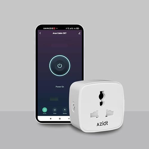 AZIOT 10A Smart Plug with Energy Monitoring – WiFi/Bluetooth – Made in India – Timer Function – Works with Google Home & Amazon Alexa