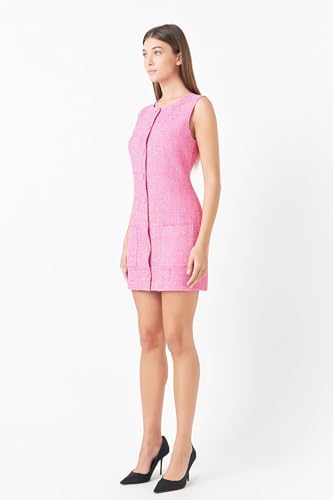 endless rose Women's Sleeveless Tweed Mini Dress4