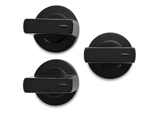 Image of Universal fit Knob for Gas Stove Replacement Parts | Long Lasting, Smooth Operation, Premium PVC On-Off Push Type 8 MM Spindle Black Knob for All Sleek Slim Modal Gas Stove (P1, Pack of-3)