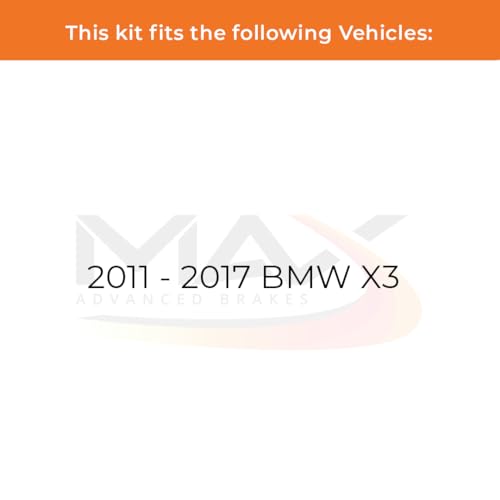 Image of Max Advanced Brakes Front & Rear Brake Kit Compatible With 2011 2012 2013 2014 2015 2016 2017 BMW X3 Replacement Premium OE Disc Brake Rotors and Ceramic Brake Pads