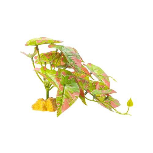 爬虫類コーナー植物葉テラリウム水槽造園隠れ家装飾フトアゴヒゲトカゲ爬虫類用人工植物