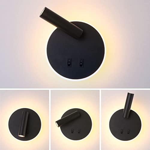 Lámpara de pared LED giratoria con interruptor ajustable para una lectura cómoda en la cama 4