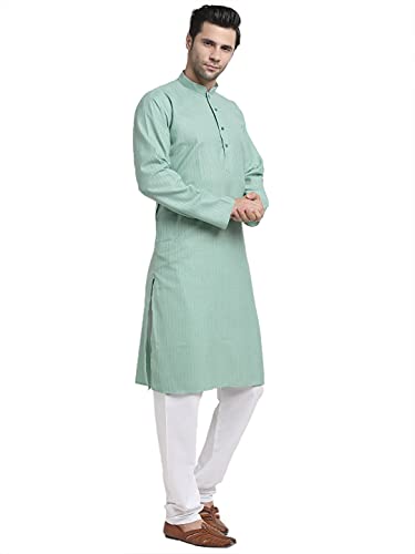 Image of KRAFT INDIA Men Cotton Striped Kurta Pyjama Set