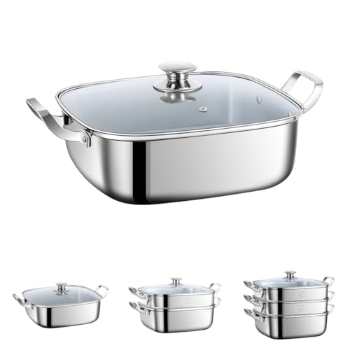 Zekono ������ 316�X�e�����X������� �l�p�� ��e�� �ψ�ȔM�`�� �}�����M �ȃG�l ���Ԃ�ߖ񂷂� �������ȒP �K�X�R���� IH�R�����Ή� (30cm��i������y��{��316�X�e�����X�A������304�X�e�����X�z)