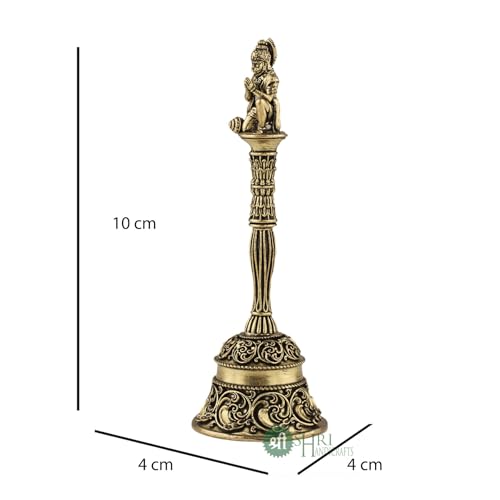 INDICAST 4 Inches Brass Hanuman Pooja Hand Bell thumbnail 15
