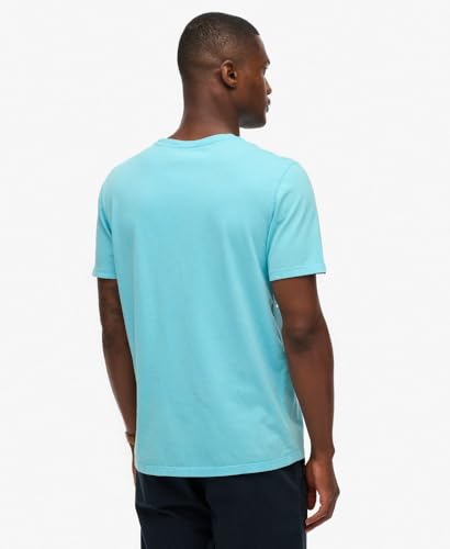 tee shirt manches courtes superdry classic essential tee sky ciel - vue 6