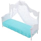 BESPORTBLE Cama en Miniatura para Casa de Muñecas 30 Cm, Cama Individual de Plástico Azul, Mini Cuna DIY para Muñecas, Accesorios de Dormitorio en Miniatura Educativos y Portátiles
