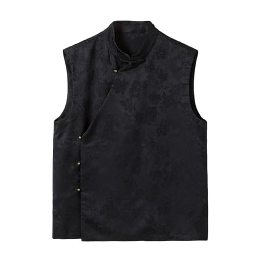 Chaleco vintage hombre de traje estilo chino con cuello alto y jacquard