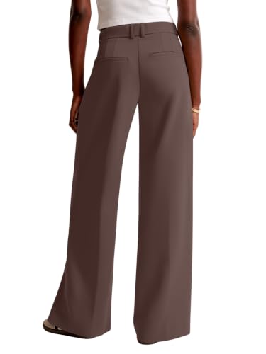 Image of NIMIN Women Wide Leg Work Pants High Waisted Dress Trousers with Pockets