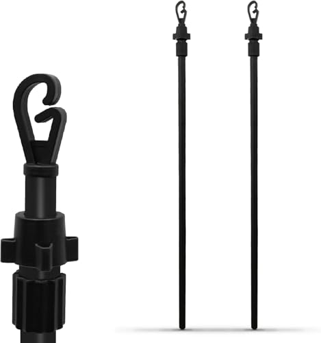 Novostyl 2 x 2.4M Black Heavy Duty Extendable Garden Clothes Line Prop - Washing Line Pole