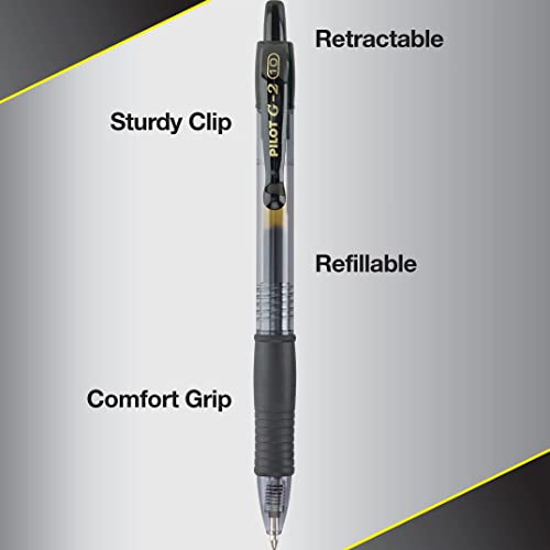 Pilot G2 Premium Refillable & Retractable Rolling Ball Gel Pens, Bold Point, Black Ink, 12 Count (Pack Of 1) #TOP4