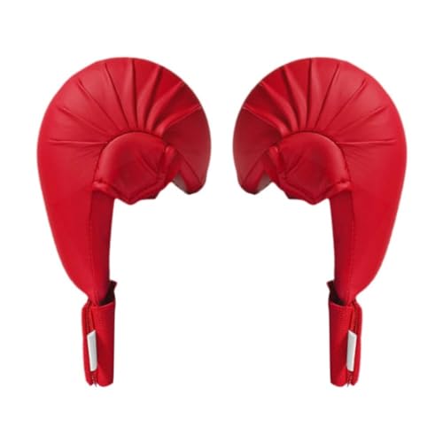 Tubayia 2 guantes de entrenamiento de karate, guantes de artes marciales mixtas, muñequera, sparring, protección competitiva, equipo, kickboxing, guantes de boxeo (rojo, M)
