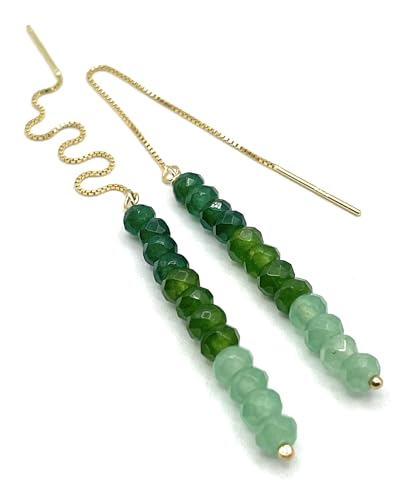 Boucles d'oreilles jade verte et vermeil, joyaux d'exception en pierres fines