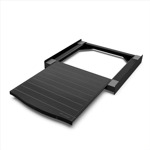 Meliconi Torre Noir Shelf, Kit Sovrapposizione Universale Lavatrice-Asciugatrice, Ripiano Estraibile