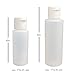 Poly Farm Bottle, Cylinder, 2 and 4 oz Combo Pack, with 38mm Flip Top Cap and Seal, LDPE (8 pack), Semi Clear