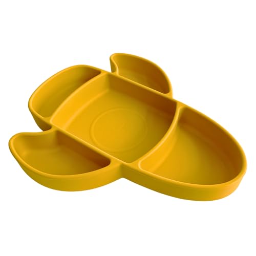 Little Sadi Airplane-Shaped Silicone Plate (Yellow)