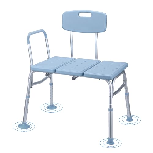 Froadp Sedia da bagno per vasca da bagno, regolabile in altezza, antiscivolo, con schienale e braccioli, per anziani disabili e donne incinte fino a 150 kg