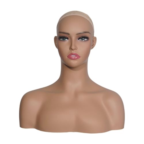Busto de maniquí profesional con facciones pintadas para exposición de alta costura