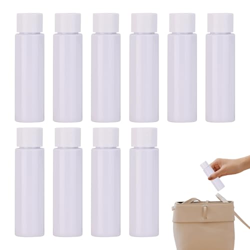Kustimantu Dispensadores Cosméticos Recargables - Juego De 10 Botellas Viaje,Accesorios de Dispensadores Vacíos Antifugas 30ml para Tónico, Gel de Ducha, Loción, Acondicionador, Limpiador Facial,