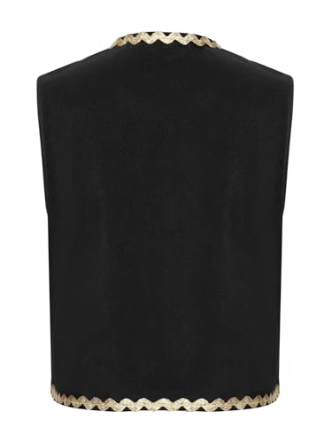 JEYPINMI Kids Boys Girls Pirate Skull Vest Gold Trim Waistcoat Sleeveless Open Front Cardigan Jacket4