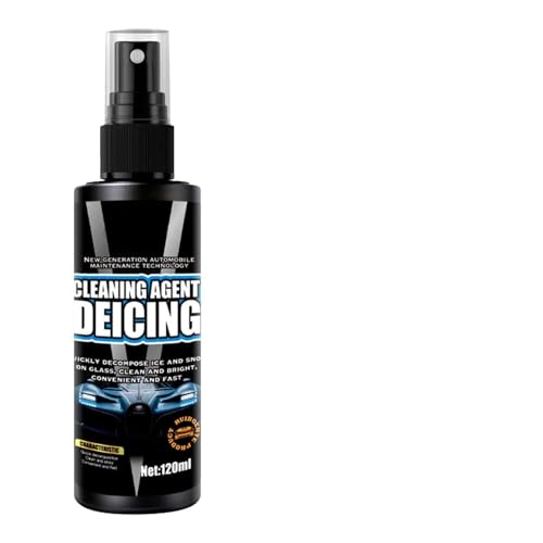 Spray Dégivrant,Spray Dégivrage Voiture,Degivrant Vitre Voiture,Agent de Fonte de Neige,Dégivreur Voitures,Accessoires Auto,Convient aux Fenêtres,Miroirs,Pare-Brise,Fenêtres 120ml avec 1 Grattoirs