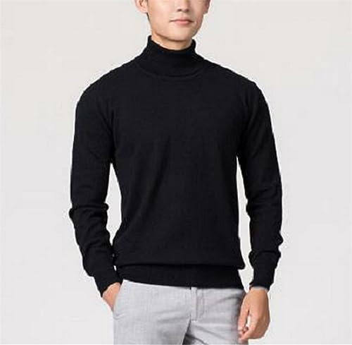 Jegsnoe Men Turtleneck Cashmere Cotton Blend Jumper Autumn Winter Pullover Sweater4
