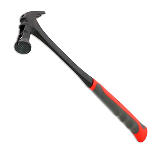 Roamwild Zimmermannshammer - 740 g; Japanischer Stil, vibrationsmindernd, komplett aus Stahl, Klauenhammer mit Magnet Cover