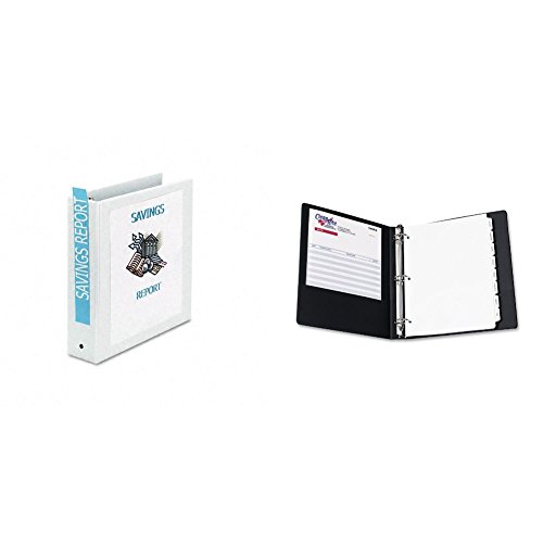 Avery Economy View Binder with 2 Inch Round Ring, White, 1 Binder (5731) and Avery Economy View Binder with 2 Inch Round Ring, Black, 1 Binder (5730)