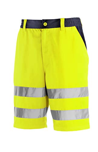 teXXor 4346-52 Warnschutz-Short "Erie", Größe 52, Warngelb/Marineblau