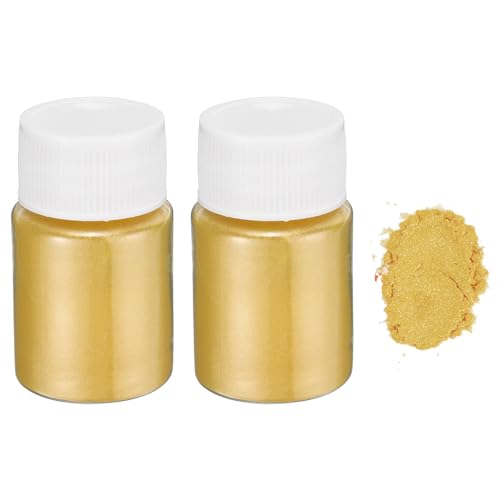 uxcell 2pcs 30g/1oz Mica Powder Natural Resin Epoxy Pigment Powders for Casting Resin, Car Paint, DIY Arts and Crafts, King Gold