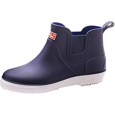 Xinwcang Mens Waterproof Outdoor Short Wellington Wellies Boot Rain Shoes, Equestrian Muck Boots Blue Asia 43 Cover