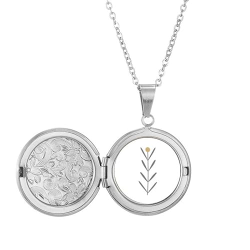 Collier médaillon herbe en argent pour anniversaire