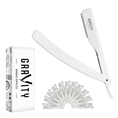 Gravity Razors Barber Straight Razor Kit, 2mm Exposure, 10 Blades, Apollo13