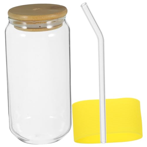 ABOOFAN Taza de de alto valor taza pequeña agua tazas de batido pajitas minitaza pequeño vaso de vidrio con pajita taza de café de vidrio taza para beber taza con pajita Reutilizable